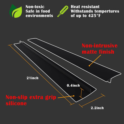 Silicone Stove Counter Gap Cover 21" by Kindga, Easy Clean Gap Filler Sealing Spills Between Kitchen Counter, Appliances,Stovetop, Oven, Washing M...