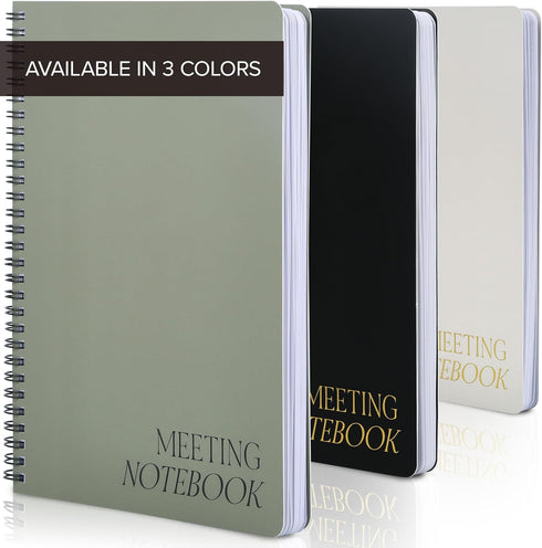 ZICOTO Simplified Meeting Notebook For Work Organization - Easily Take Notes And Keep Agendas on Track - The Perfect Office Planner Supplies for W...