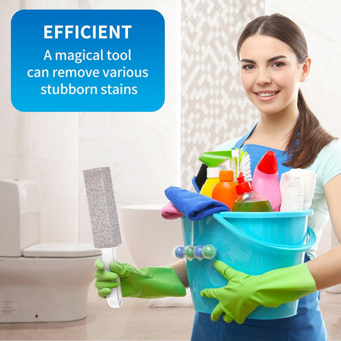4TH Pumice Stone for Toilet Bowl Cleaning,Pumice Stick with Handle,Cleans Away Limescale Stain,Hard Water Rings, Calcium Buildup,Iron and Rust. Re...