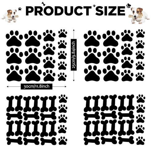 76 Pieces Dog Paw Decal Paw Print Sticker Dog Room Decor for Walls Pup Removable Vinyl Wall Sticker Decoration Animal Footprint for Nursery Bedroo...