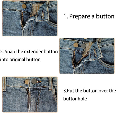 12 Pcs Button Extenders for Jeans, Waist Extender for Jeans, Button Extender, Pants Button Extenders for Men, Button Extender for Pants, Jeans But...
