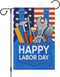 Louise Maelys Happy Labor Day Garden Flag 12x18 Double Sided Vertical, Burlap Small USA Garden Yard House Flags Banner Outdoor Outside Labor Day D...