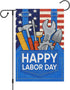 Louise Maelys Happy Labor Day Garden Flag 12x18 Double Sided Vertical, Burlap Small USA Garden Yard House Flags Banner Outdoor Outside Labor Day D...