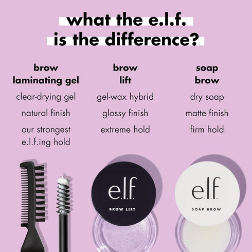 e.l.f. Brow Laminating Gel, Strong-Hold, Clear-Drying & Water-Resistant Brow Gel Creates Laminated Brows, Comb & Sculpt Brows, Vegan & Cruelty-fre...