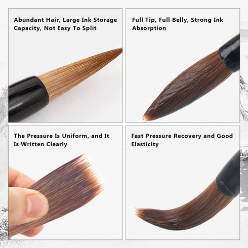 5pcs Calligraphy Brushes Painting Writing Brushes Watercolor Brushes Set Writing Sumi Hubi Maobi Drawing Watercolor Ink Art Kanji Painting Wooden ...