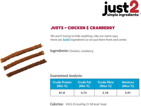 Chicken & Cranberry - 2.82 oz - Dehydrated Dog Treats, Only 2 Ingredients, All Natural, Reward & Training, This & That Canine Co....