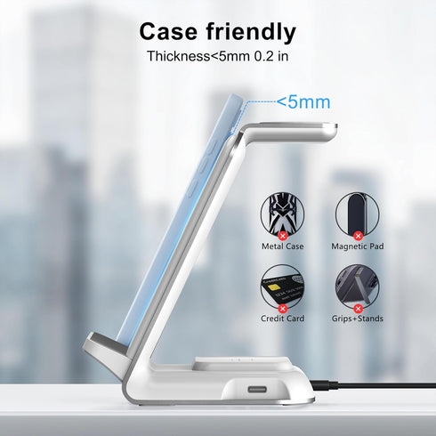 Wireless Charging Station for Samsung - Fast Charging Wireless Charger for Galaxy S23 Ultra/S23/S23+/Z Flip/Fold 5/4/3/iphone/Android Phones, Gala...