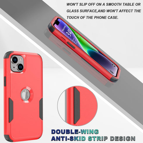 Phone Case for iPhone 13 and iPhone 14, Non-Slip Shockproof 10 Ft Military Dropproof Phone Case with 2 Tempered Glass Screen Protectors, 6.1 Inch ...