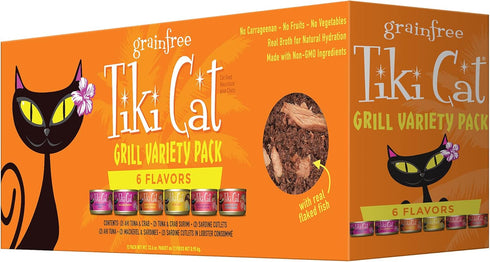Tiki Cat Grill, Tuna & Crab Surimi, High-Protein and 100% Non-GMO Ingredients, Wet Whole Foods Cat Food for All Life Stages, 2.8 oz. Cans (Pack of...