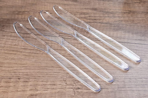 Plastic Knives Heavy Duty, Clear Disposable Party Supply, Pack of 80...