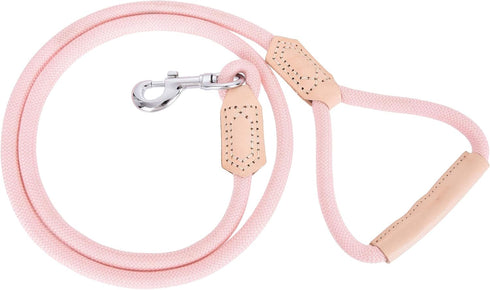Mile High Life | Premium Leather Dog Leash | Strong Rope Leash | Leather Handle | Zinc Alloy Strong Clasp | Small Medium Large Dogs | 4/5/6 Feet(P...