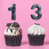Nuanchu 13th Birthday Candles Black Number 13 Candles Happy Birthday Cake Topper 3D Diamond Shape Numeral Candles Decoration for Boy Girl Women We...