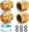 Solid brass Garden Hose Fittings Connectors Adapter Heavy Duty Brass Repair Male to Male, Female faucet leader coupler dual water hose connector (...