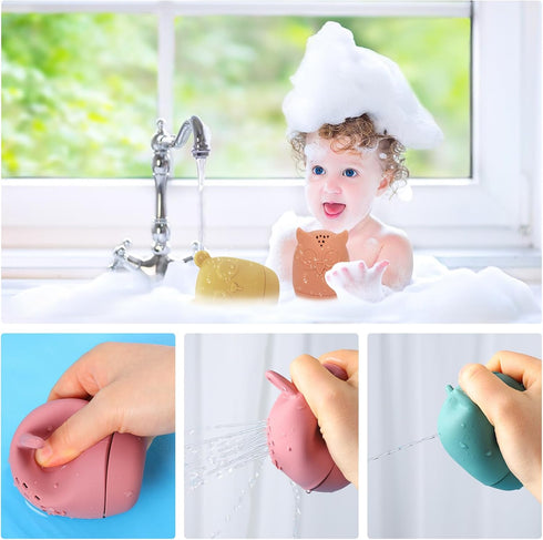 Gigilli Baby Bath Toys, Squeezable Silicone Bath Toys Water Table Spray Toys for Toddlers 6-12-18 Months, Non-Toxic Bathtub Toys for Infants Kids ...