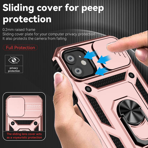Hitaoyou Compatible iPhone 11 Case with Camera Cover & Kickstand, Military Grade Shockproof Heavy Duty Protective Magnetic Case - Pink...