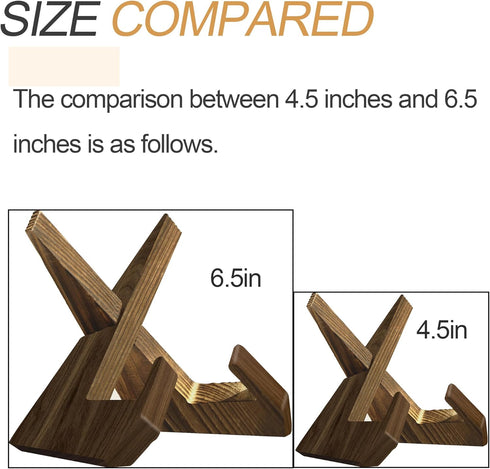 Picrit Plate Stand for Display - 4.5 Inch Stand + Detachable Wooden Picture Frame holder stand Picture, Decorative Plate, Book, Photo Easel for Di...