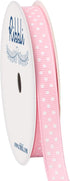 Ribbli Grosgrain Polka Dot Craft Ribbon,3/8 Inch,10-Yard Spool,Pearl Pink with White Dots,Use for Gift Wrapping,Party Decoration,All Crafting and ...