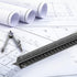 Architectural Scale Ruler for Blueprint, 12'' Metric Metal Engineers Triangle Drafting Ruler with Imperial Measurements for Architects Engineering...