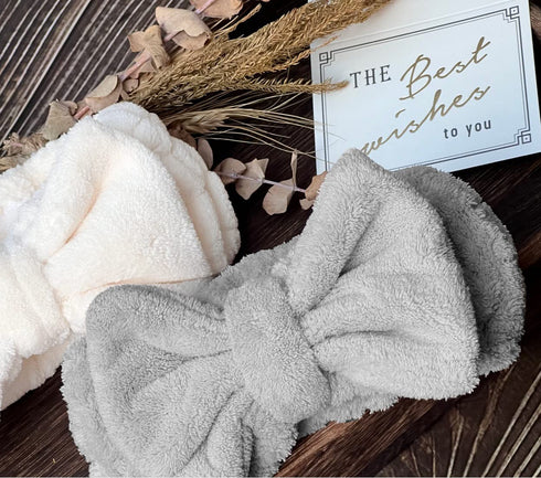 Spa Headbands for Women Makeup Washing Face Skincare Face Wash Head Band Cute Bow Hair Band for Girls Soft Coral Facial Shower Head Wraps...