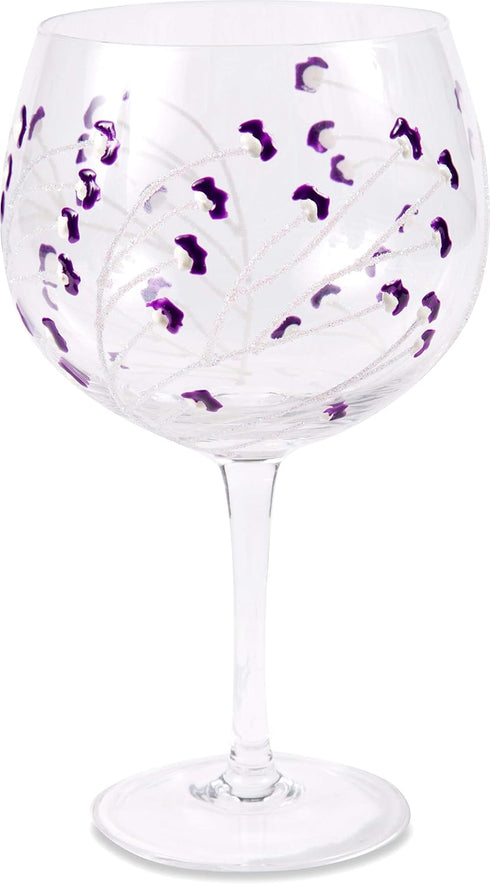 Pavilion Gift Company Pavilion-Purple Sprout-24 Oz Wine Removable Happy 60th Bir Hand Decorated Glass, 24 oz...