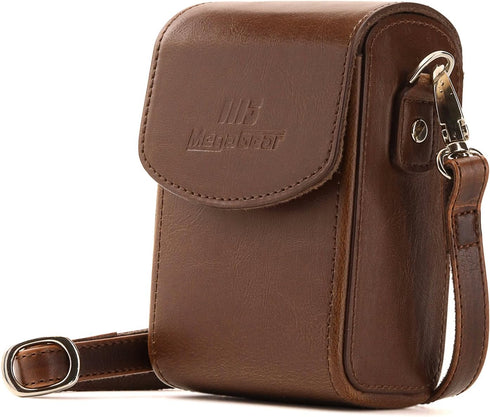 MegaGear Panasonic Lumix DC-ZS200, TZ200, Leica C-Lux Leather Camera Case with Strap - Dark Brown...