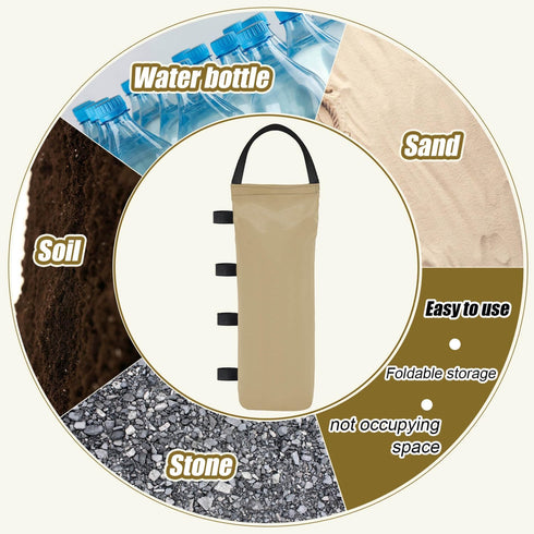 4 Pack 112 LBS Canopy Weights Sand Bags - No Sand for Canopy Outdoor Advertising Sunshade Fixed Windproof (Beige)...