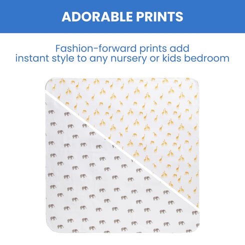 Delta Children 100% Cotton Flannel Baby Receiving Blankets for Girls and Boys – 30x30 Inches (Pack of 2), Safari Friends...
