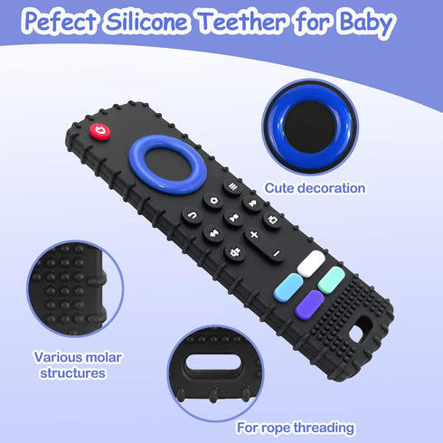 Baby Teething Toys,Reomte Teether Toys, Silicone Chew Toy for Babies 18+ Months, Remote Control Shape Teething Toys, Early Educational Toy BPA Fre...