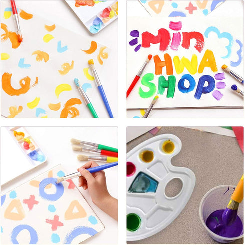 20 Pcs Paint Brushes for Kids, Big Washable Chubby Toddler Paint Brushes Kids Paint Brushes Easy to Clean & Grip Round Flat Preschool Paint Brushe...