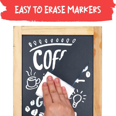 White Chalk Markers Fine Tip (5 Pack 3mm) - Chalkboard Markers, Liquid Chalk Marker Erasable - Thin Chalk Pens For Chalk Board, Blackboard, Glass,...