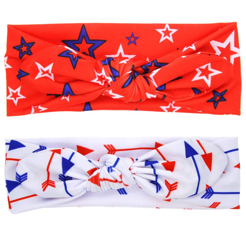 BinaryABC 4th of July Baby Headband,Flower America Flag Headband,independence Day Headwear Hairband,2Pcs...
