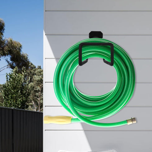 Hose Holder- Heavy Duty Metal Hanger Wall Mount, Hook for Garden Hose/ Expandable/ Hose Reel / Water / Pocket / Flexable / Magic Hose (Black)...