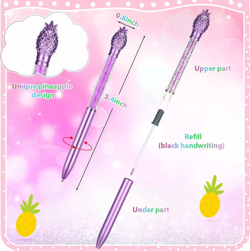 24 Pieces Big Crystal Diamond Pens Bling Ballpoint Pen Black Ink Rhinestones Pen for School Office Supplies Christmas Wedding Birthday Present, 4 ...