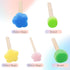 NUOMI 15 Pieces Sponge Stamps Kids Painting Brush with Wooden Handle Mini Cute Round and Flower Shapes for Painting, DIY, Craft, Scrapbooking, Dra...
