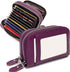 RFID Credit Card Holder, Small Leather Zipper Card Case Wallet for Women and ID Window Coin Pouch Security Travel Wallet (PURPLE)...