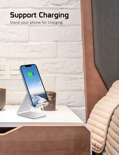 Desktop Cell Phone Stand Holder, Aluminum Solid Portable Universal Desk Stand for iPhone 16 15 14 13 12 11 X 8 7 6 Plus 5 Ipad 2 3 4 Mini Samsung ...