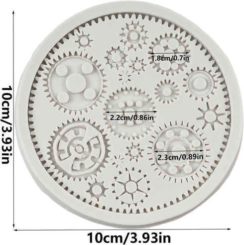 Steampunk Cogs Fondant Mold Gear Silicone Molds for Steampunk Cake Decoration Chocolate Candy Polymer Clay Gum Paste...