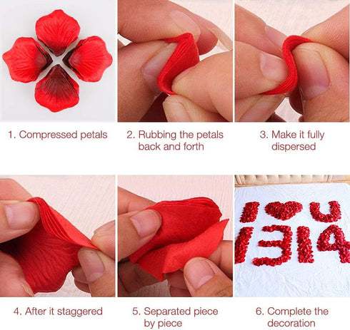 3000 PCS Dark Red Artificial Silk Rose Petals for Romantic Night, Wedding, Party, Anniversary Flower Decorations...