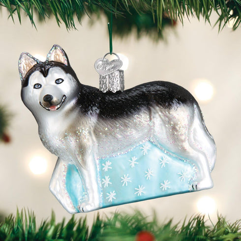 Old World Christmas Dog Collection Glass Blown Ornaments for Christmas Tree Siberian Husky...