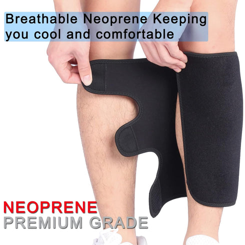 Calf Brace Shin 2 Pack Splint Compression Wrap Sleeve for Torn Calf Muscle Pain Relief Strain Sprain Injury Adjustable Leg Support Men and Women...