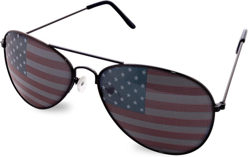 Super Z Outlet American USA Flag Design Metal Frame Aviator Sunglasses (Black)...
