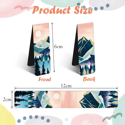 Magnetic Bookmarks for Book Lovers, 12 pcs Magnet Landscape Bookmark Scenery Painting Page Clips Book Markers for Reader/Writer/Women/Men/Girls/Te...