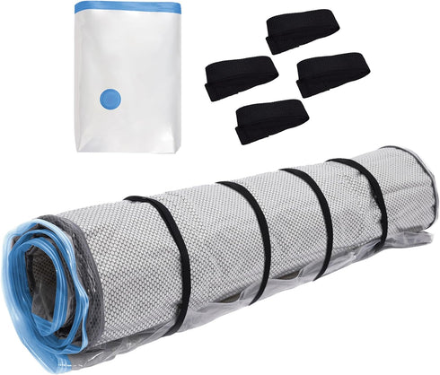 Queen/Full/Full-XL Foam Mattress Vacuum Bag with Blue Zipper, Mattress Storage Bag...