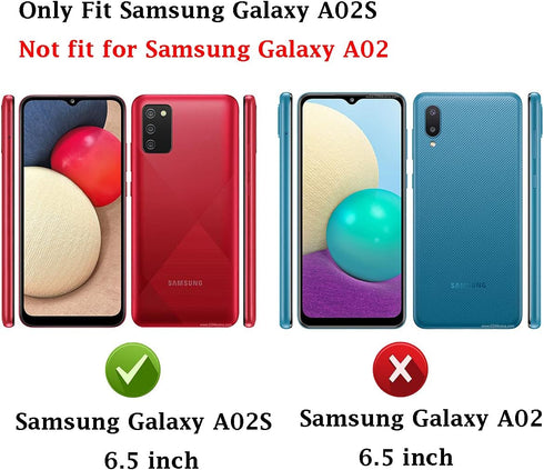 for Samsung Galaxy A02S case, with HD Screen Protector Soft TPU Slim Fashion Non-Slip Protective Phone Case Cover for Samsung Galaxy A02S (Black B...