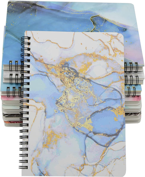 Yansanido Spiral Notebook, 8 Pcs A5 Marble Design Thick Hardcover 7mm College Ruled 80 Sheets -160 Pages Journals for Study and Notes (8 Style A5)...