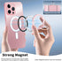 Portable Magnetic Ring Holder for iPhone 15 14 13 12 Series, Strong Magnetic Finger Phone Grip Stand for MagSafe case, Phone Kickstand Pink......