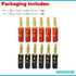 4mm Banana Plugs Stackable Connectors for Speaker Wire (12Pcs/6pair Gold Plated)...