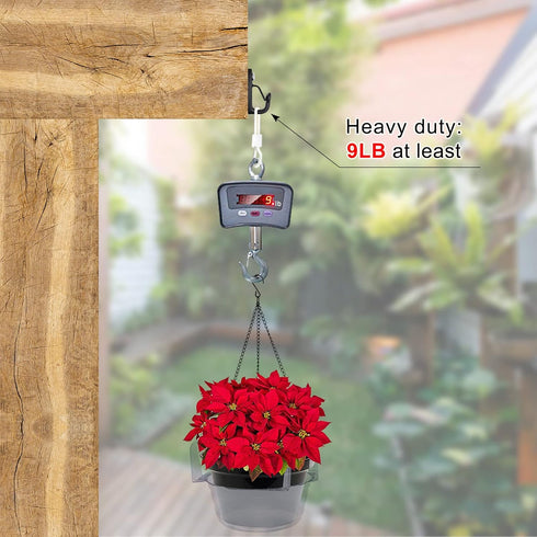 SELEWARE 30PCS Screw in Hooks for Hanging Outdoor String Lights, Windproof Christmas Light Hanger Hooks, Black Wall Hooks for Patio Gazebo Fence t...