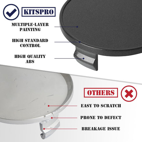 KitsPro 2.2Inch 56MM Wheel Center Caps, Pack of 4 (Silver, Outer 56MM, Inner 53MM)...