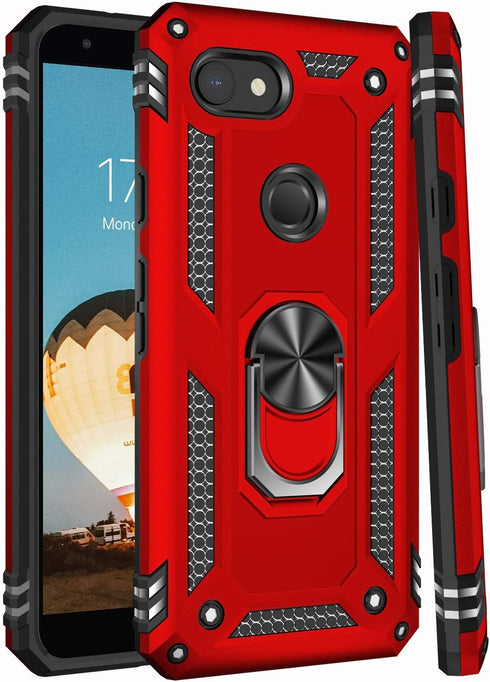 LUMARKE for Google Pixel 3A Case with Screen Protector,Pass 16ft. Drop Tested Military Grade Protective Phone Cover with Magnetic Ring Kickstand C...